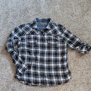 JACHS Girlfriend Black and White Checkered Shirt